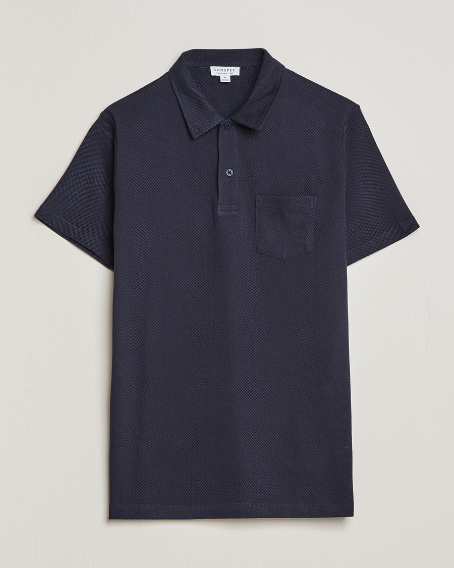Sunspel Riviera Polo Shirt Navy – Blu