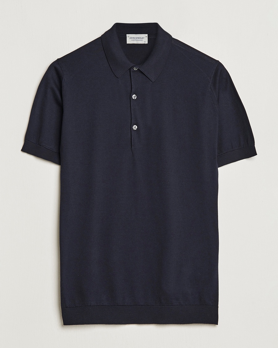 John Smedley Adrian Slim Fit Sea Island Polo Navy – Blu