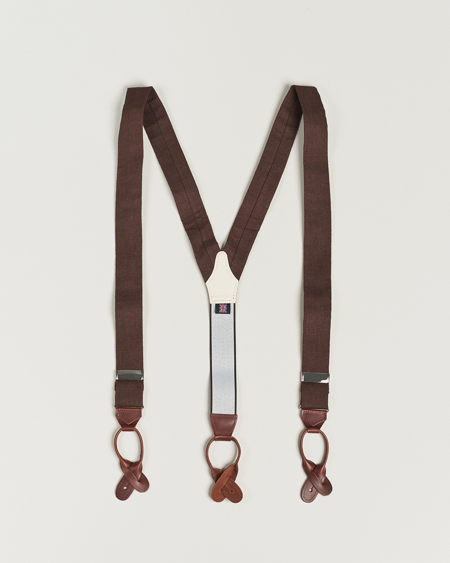 Albert Thurston Linen Braces 38mm Brown – Marrone