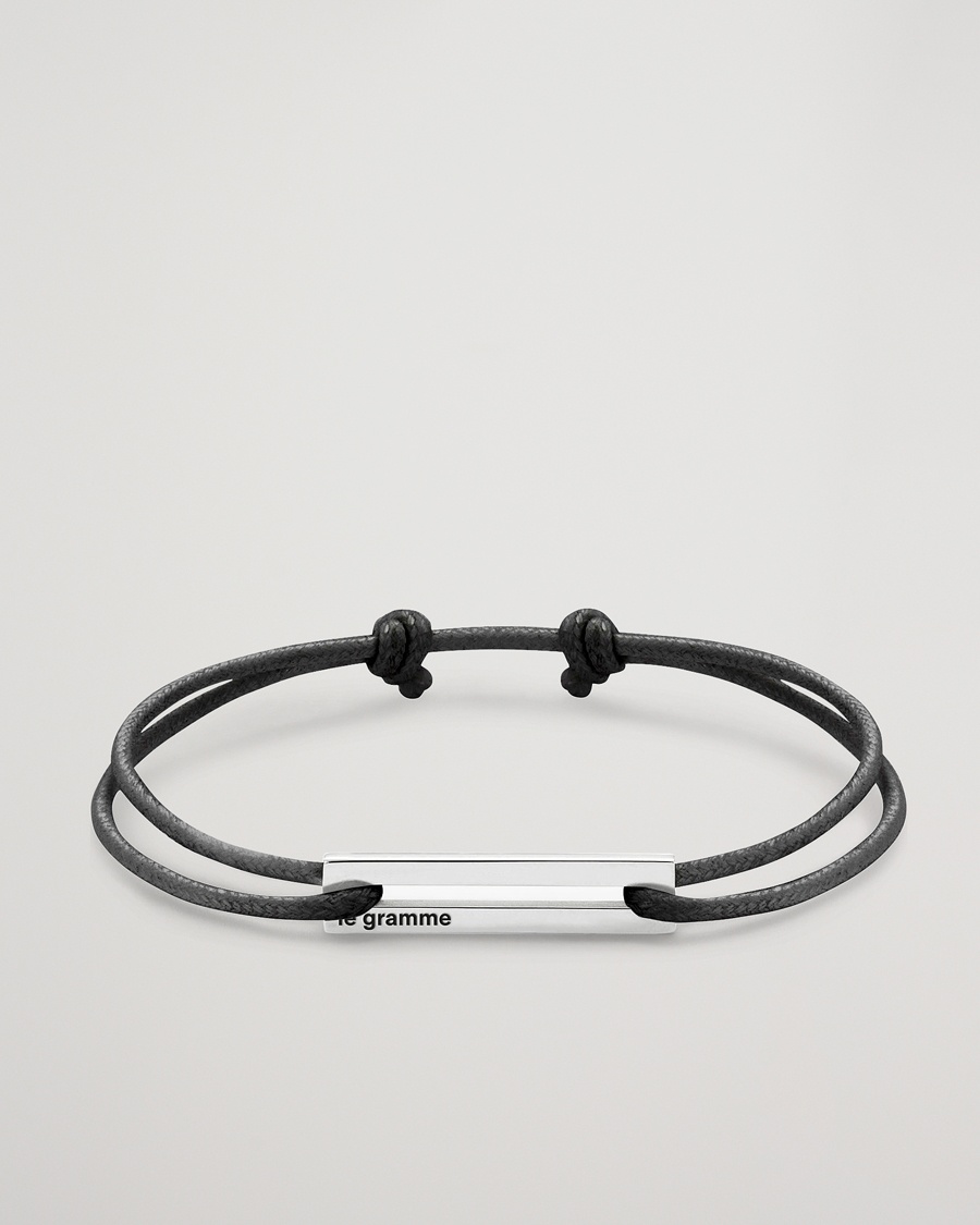 LE GRAMME Cord Bracelet Le 17/10 Black/Sterling Silver – Nero