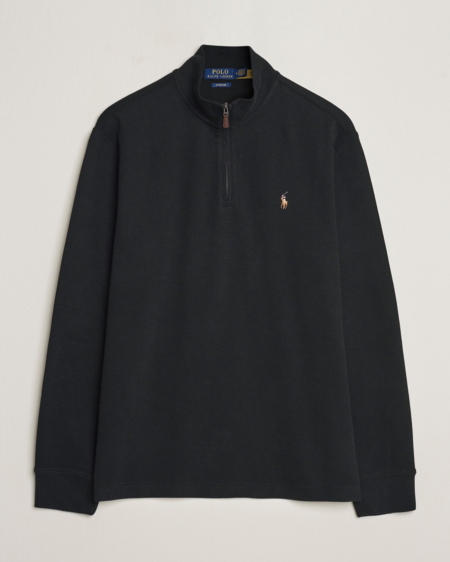Polo Ralph Lauren Double Knit Jaquard Half Zip Sweater Polo Black – Nero