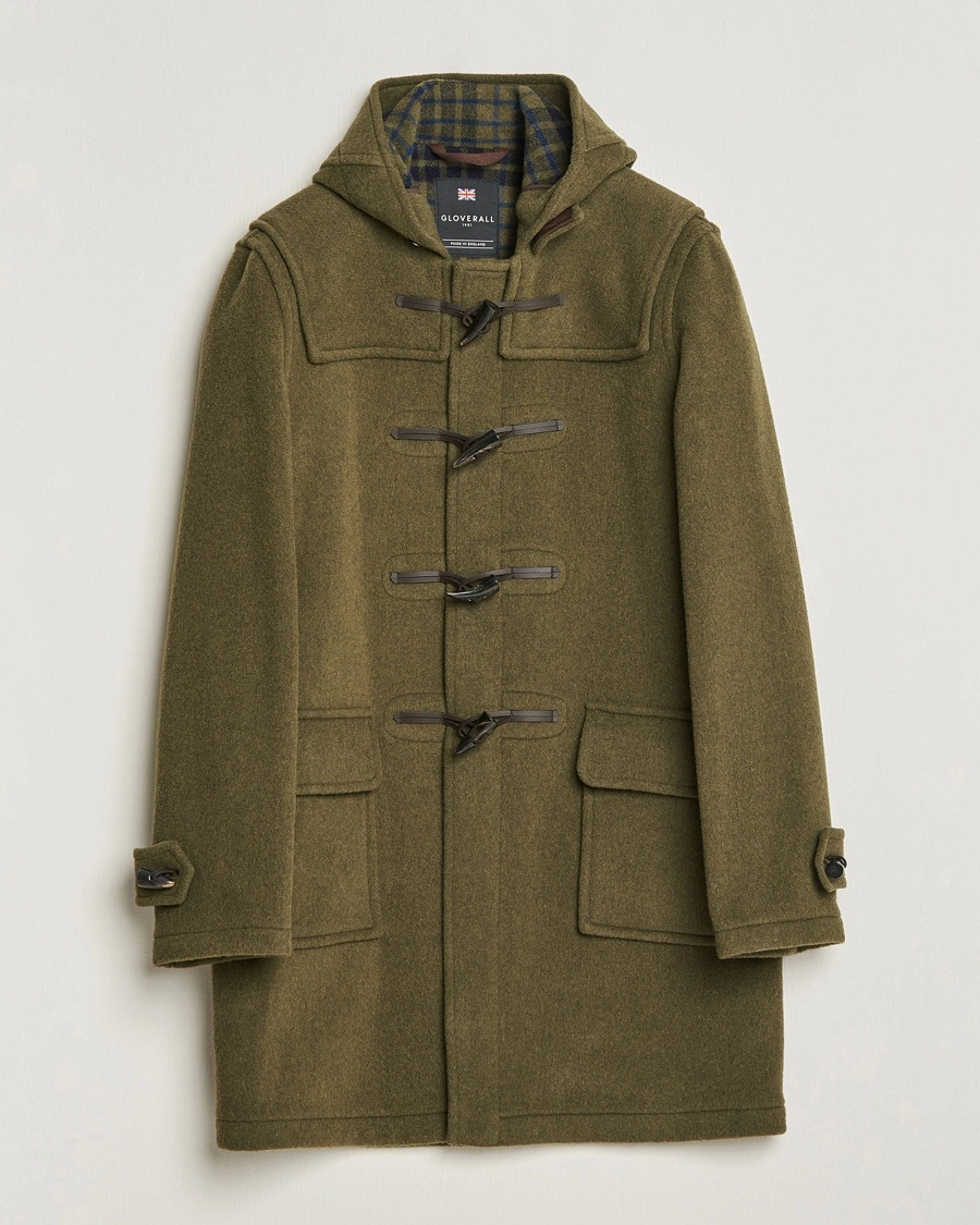 Gloverall Morris Duffle Coat Loden Green/Check – Verde
