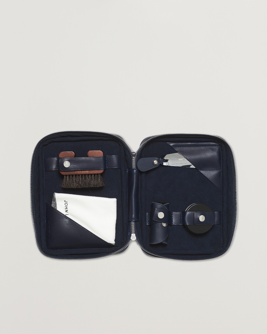 John Lobb Shoe Care Travel Case Navy – Blu