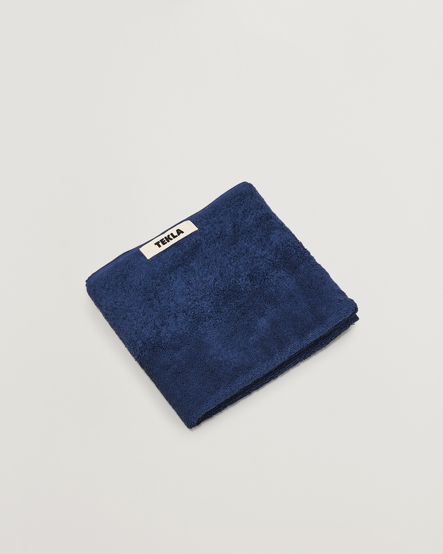 Tekla Organic Terry Hand Towel Navy – Blu