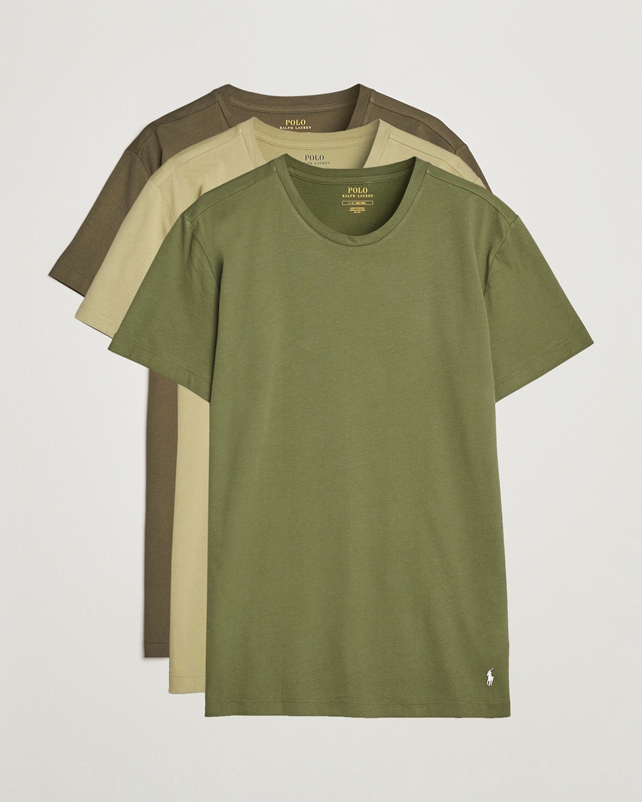 Polo Ralph Lauren 3-Pack Crew Neck T-Shirt Olive/Green/Dark Green – Verde