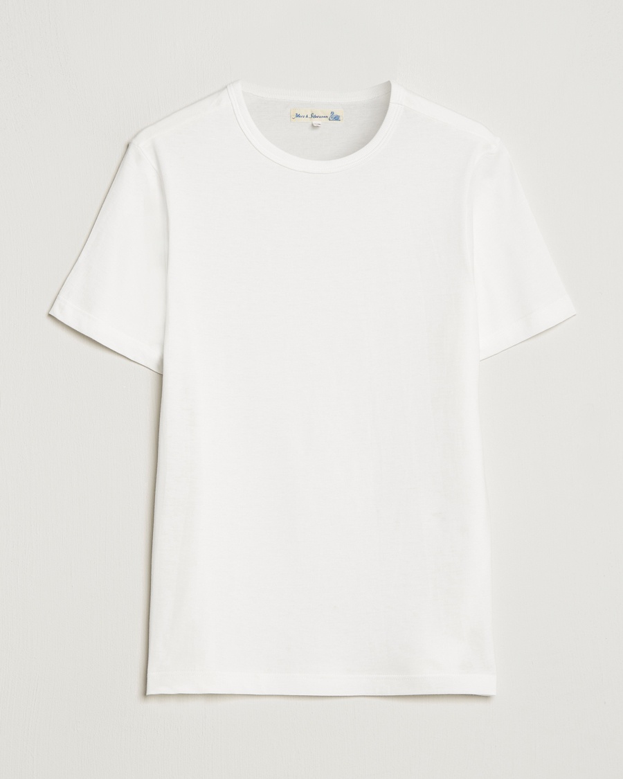 Merz b. Schwanen 1950s Classic Loopwheeled T-shirt White – Bianco