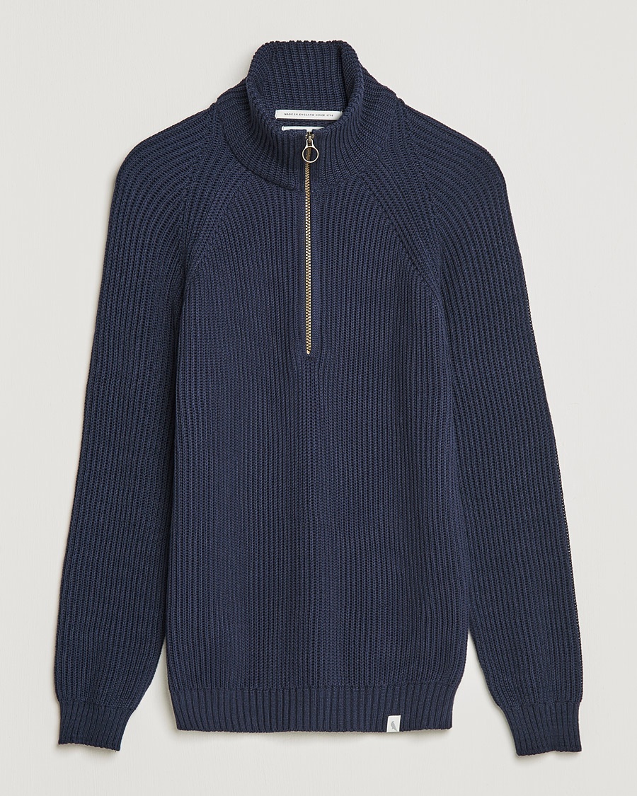 Peregrine Felix Quarter Zip Jumper Navy – Blu