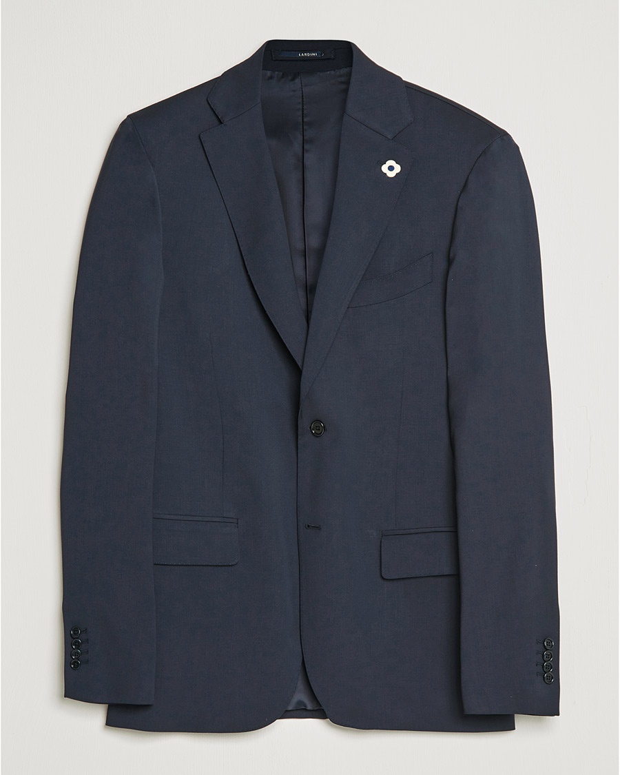 Lardini Two Button Wool Blazer Navy – Blu