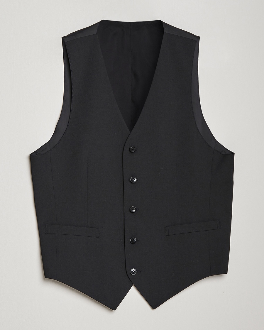 Tiger of Sweden Wayde Wool Travel Waistcoat Black – Nero