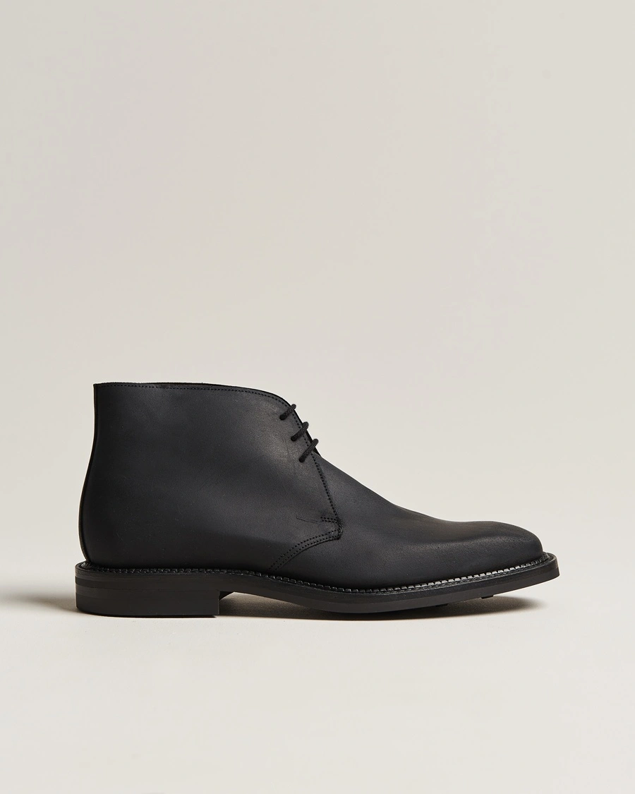 Crockett & Jones Molton Chukka Black Rough-Out Suede – Nero