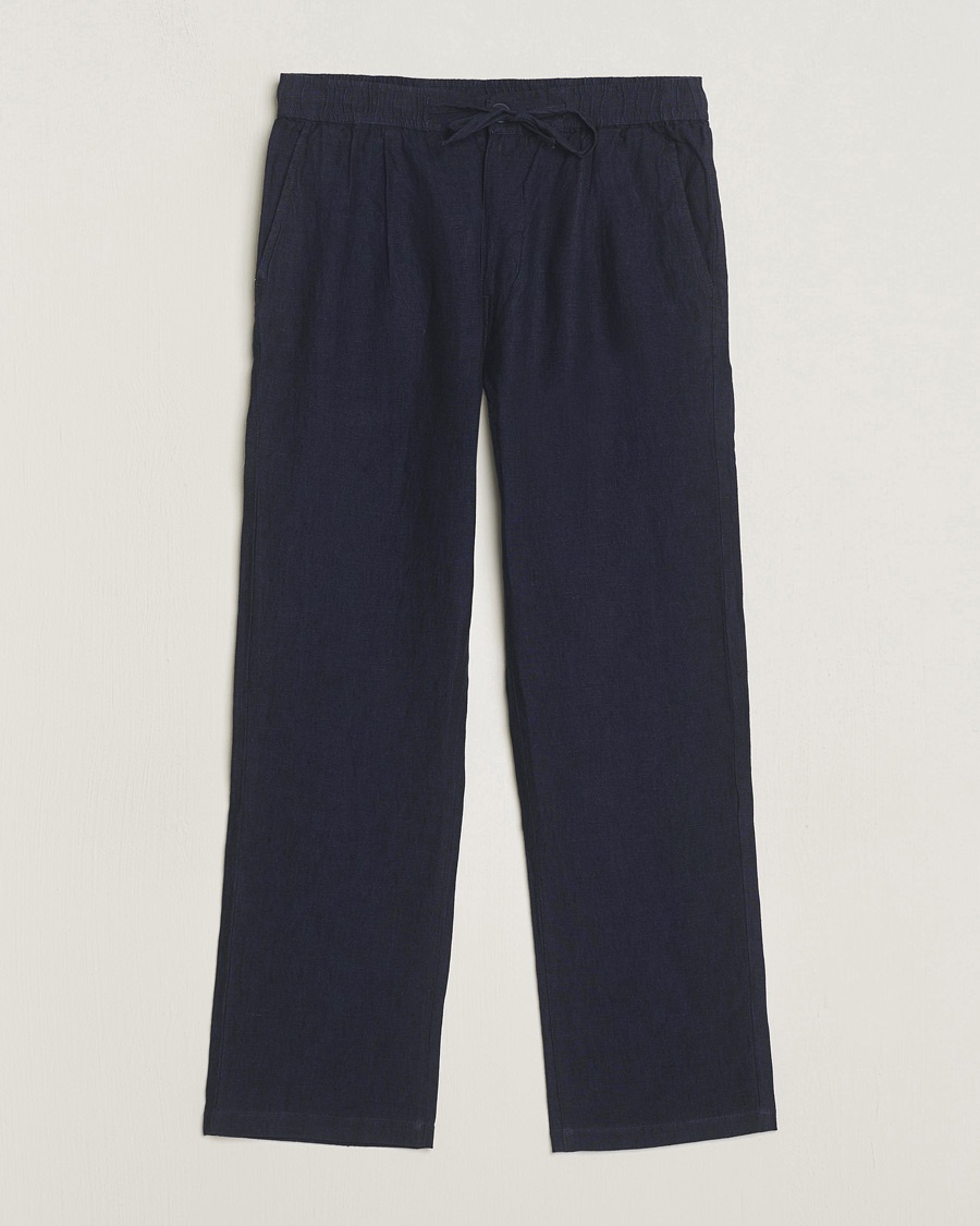 KnowledgeCotton Apparel Loose Linen Pants Total Eclipse – Blu