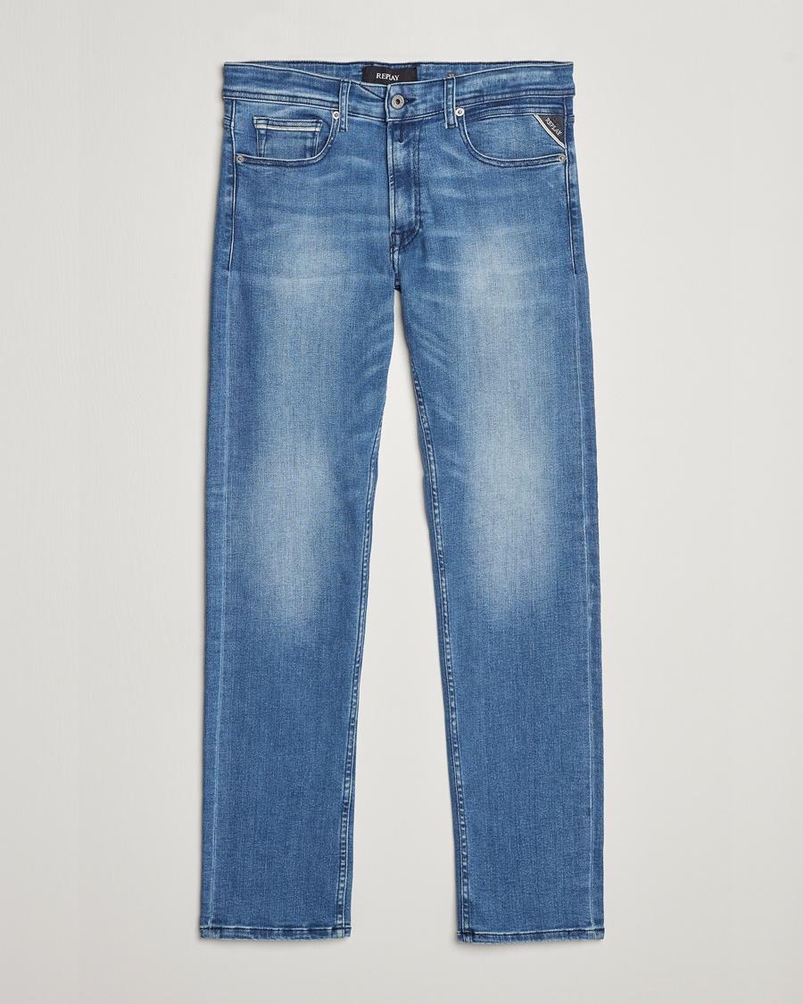 Replay Grover Straight Fit Powerstretch Jeans Medium Blue – Blu