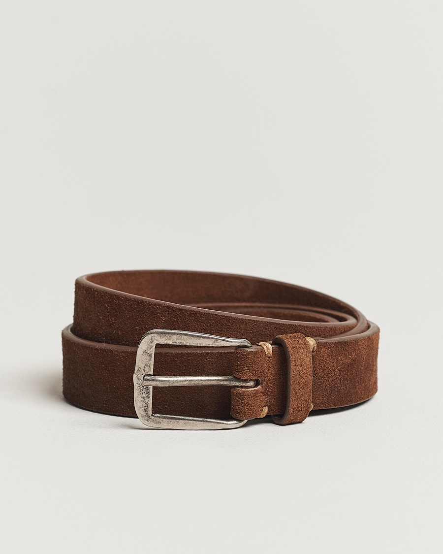 Massimo Alba Budapest Belt Tobacco Suede – Marrone