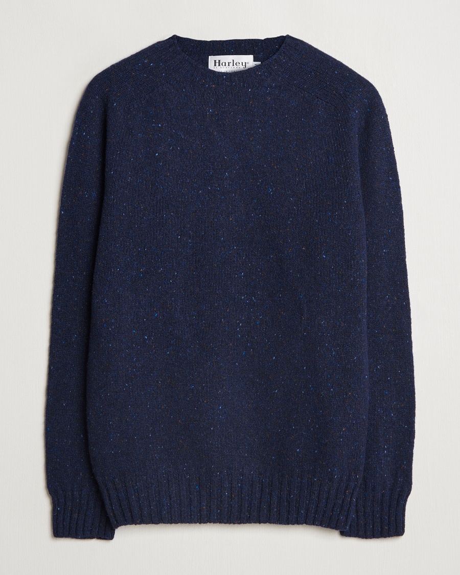 Harley Of Scotland Donegal Wool Crewneck Jura Blue – Blu