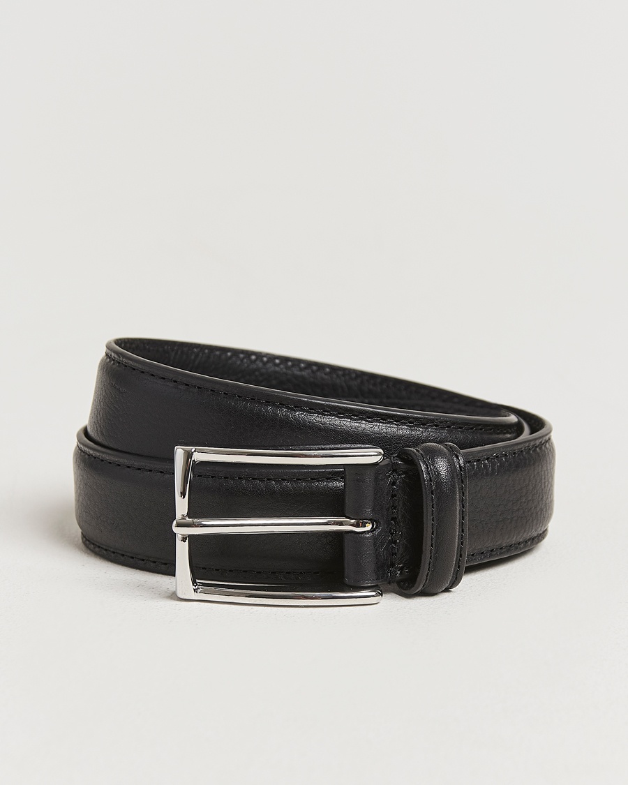 Anderson's Structure Leather Suit Belt 3 cm Black – Nero