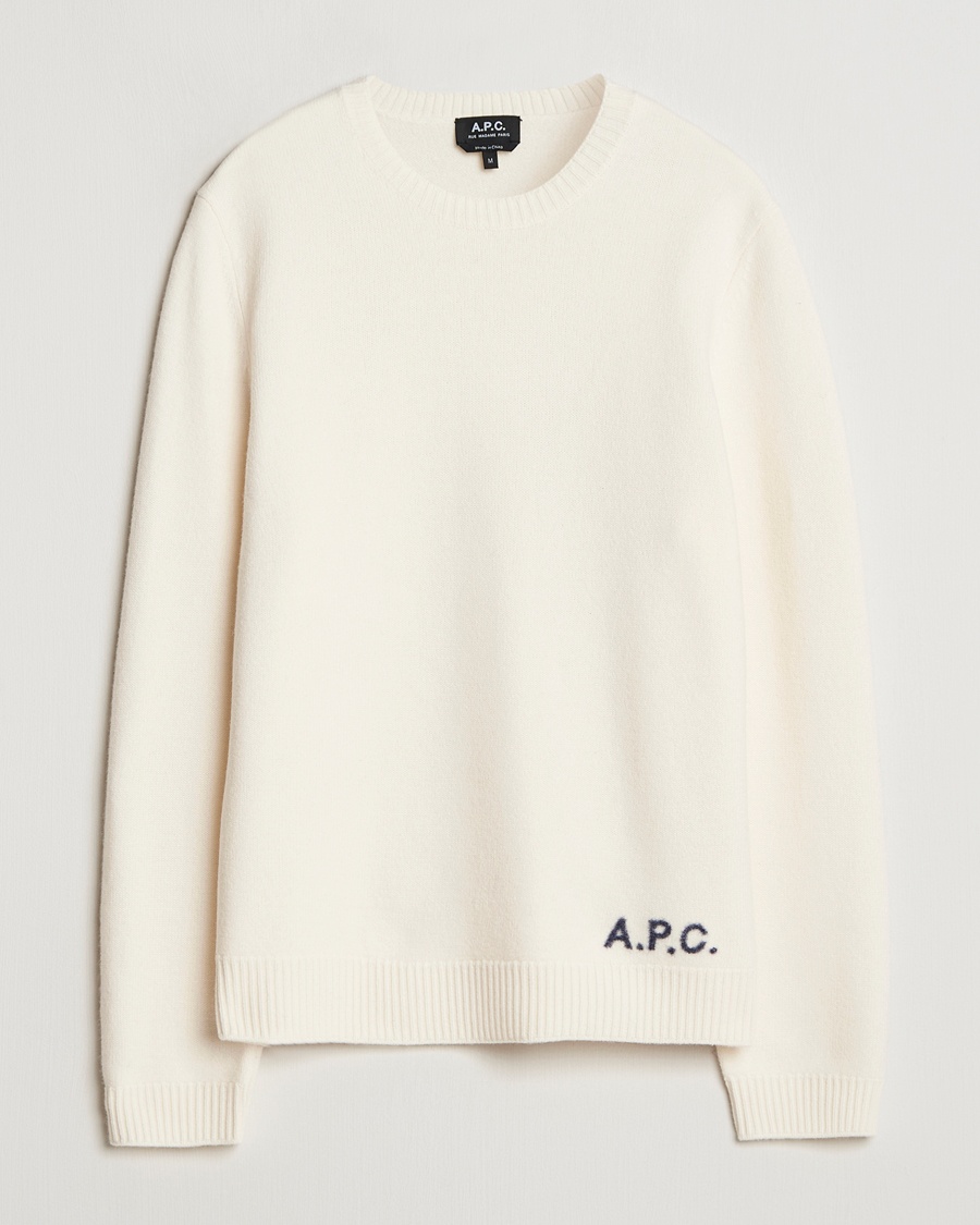A.P.C. Edward Wool Knitted Sweater Ecru – Beige
