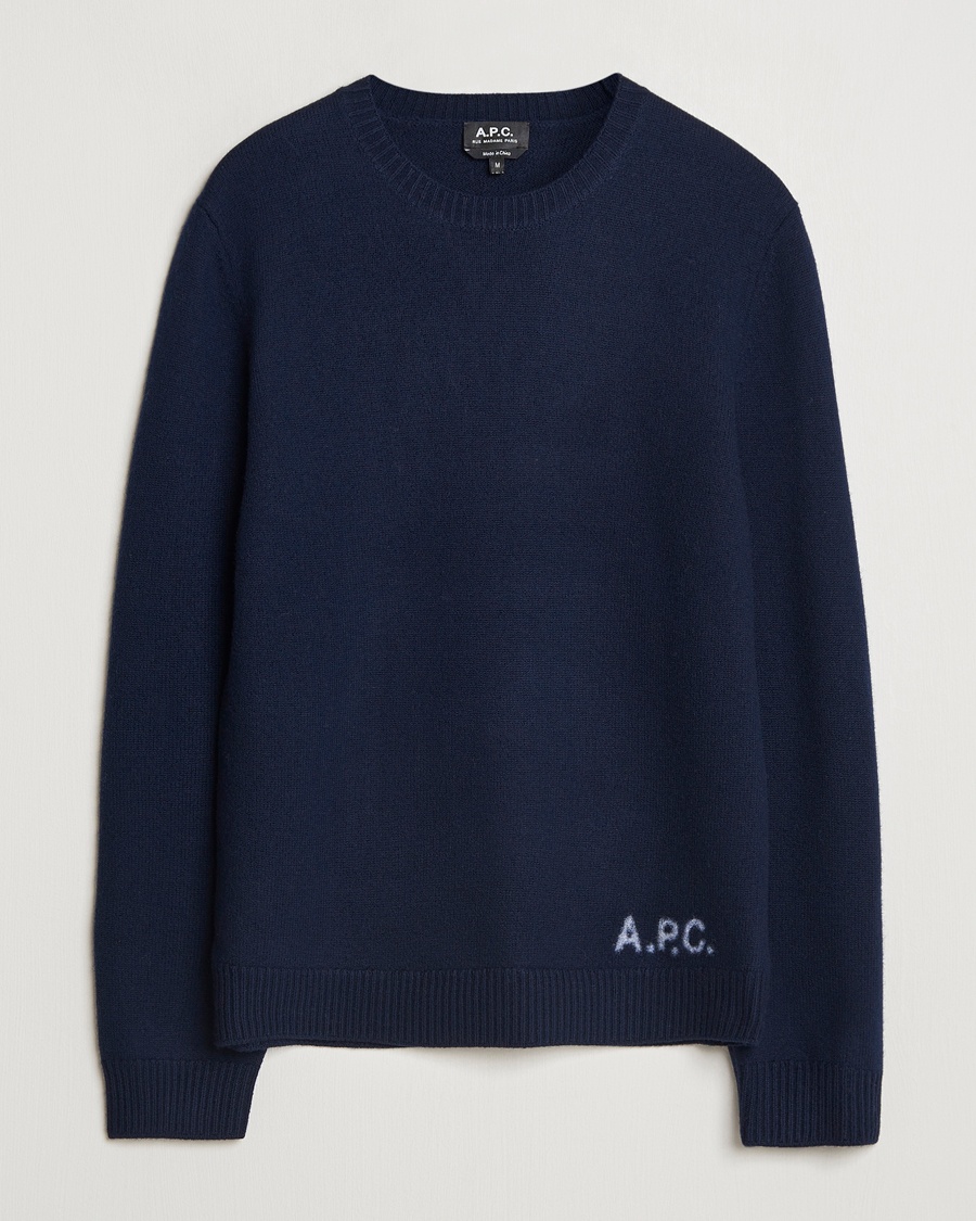 A.P.C. Edward Wool Knitted Sweater Dark Navy – Blu