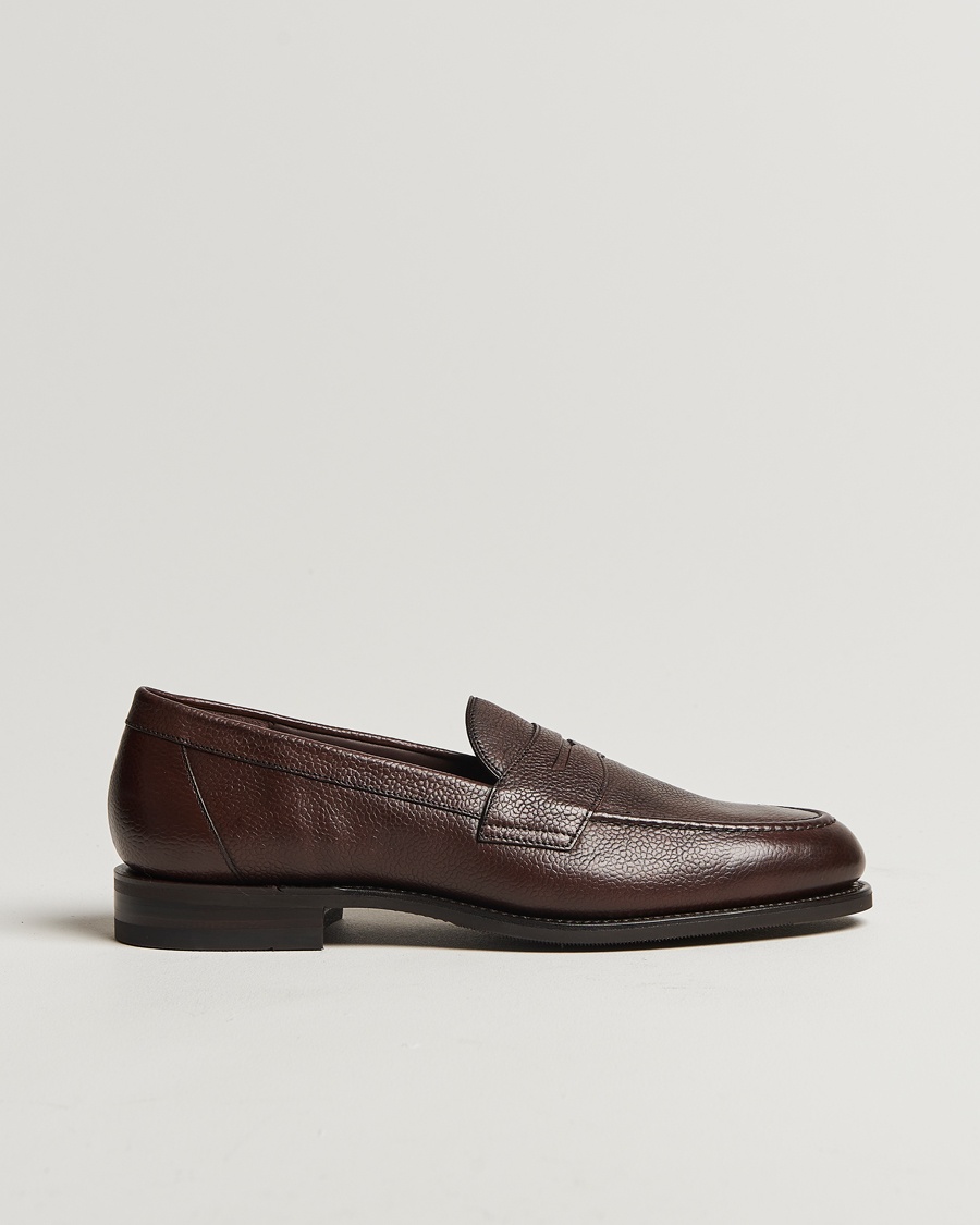 Loake Shoemakers Loake 1880 Imperial Grained Penny Loafer Dark Brown – Marrone