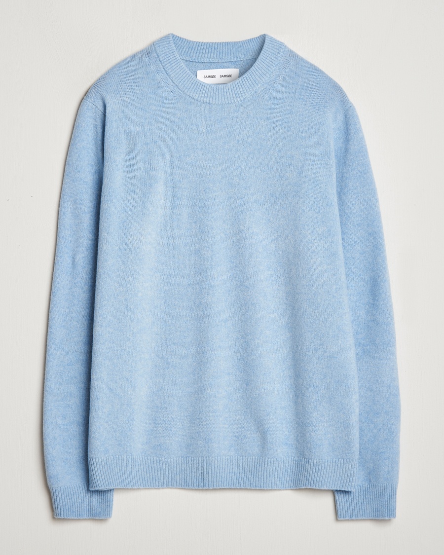 Samsøe Samsøe Isak Knitted Crew Neck Subdued Blue – Blu