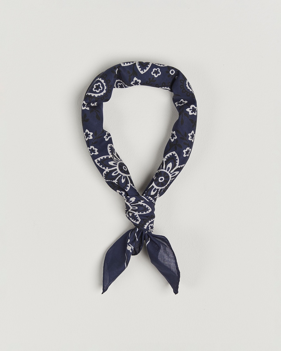 Drake's Classic Paisley Bandana Navy – Blu