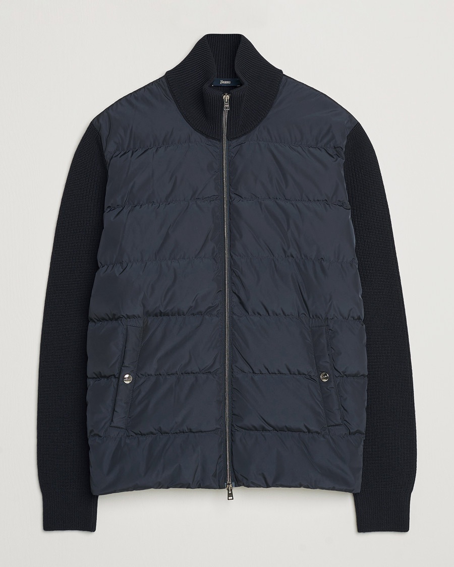 Herno Knitted Hybrid Jacket Navy – Blu