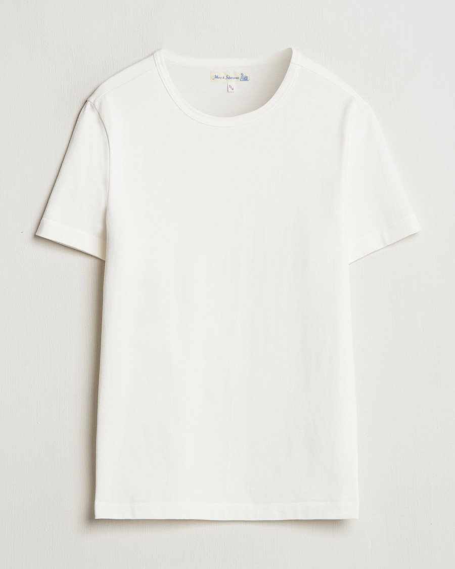 Merz b. Schwanen Classic Fit Loopwheeled T-Shirt White – Bianco