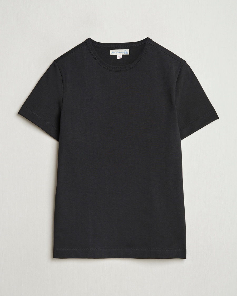 Merz b. Schwanen Classic Fit Loopwheeled T-Shirt Black – Nero