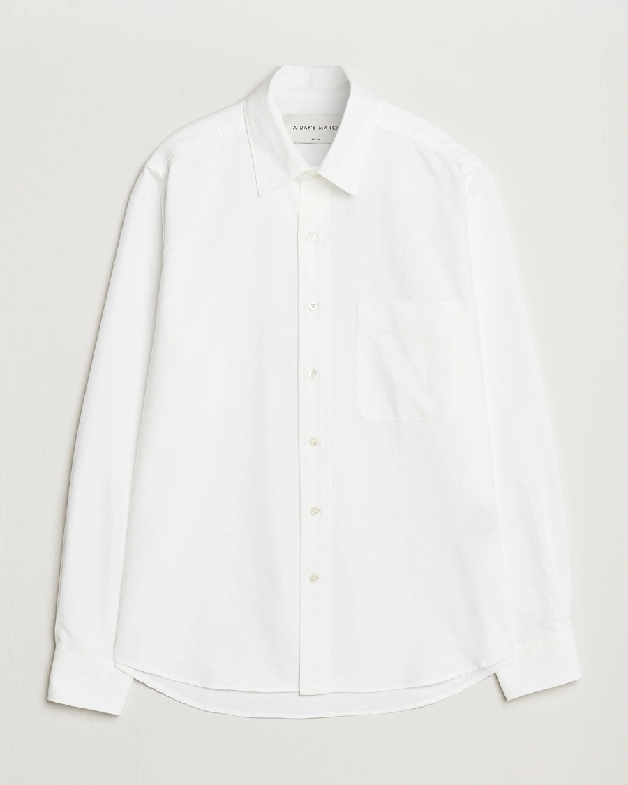 A Day's March Mason Dyed Oxford Shirt White – Bianco