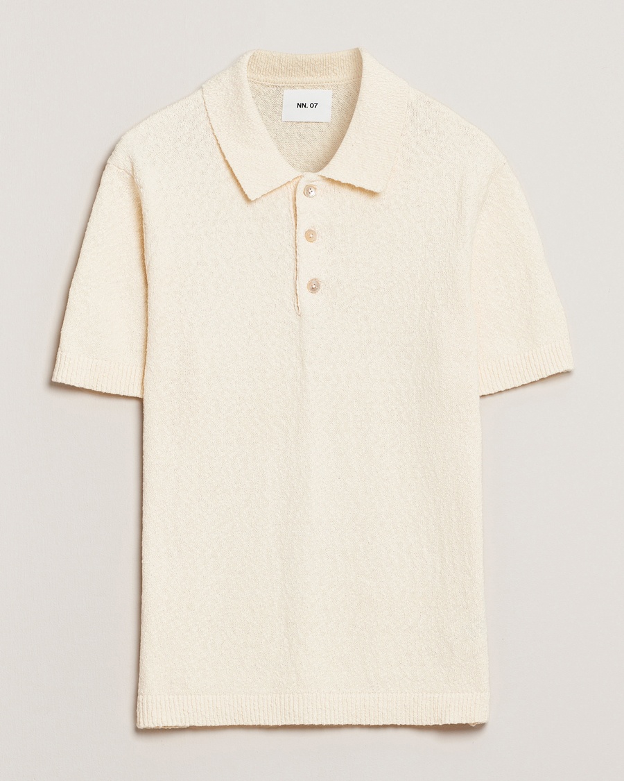 NN07 Randy Knitted Polo Ecru – Bianco