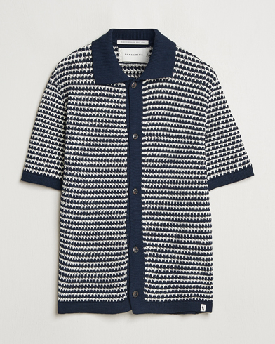 Peregrine Island Crochet Knitted Shirt Navy – Blu