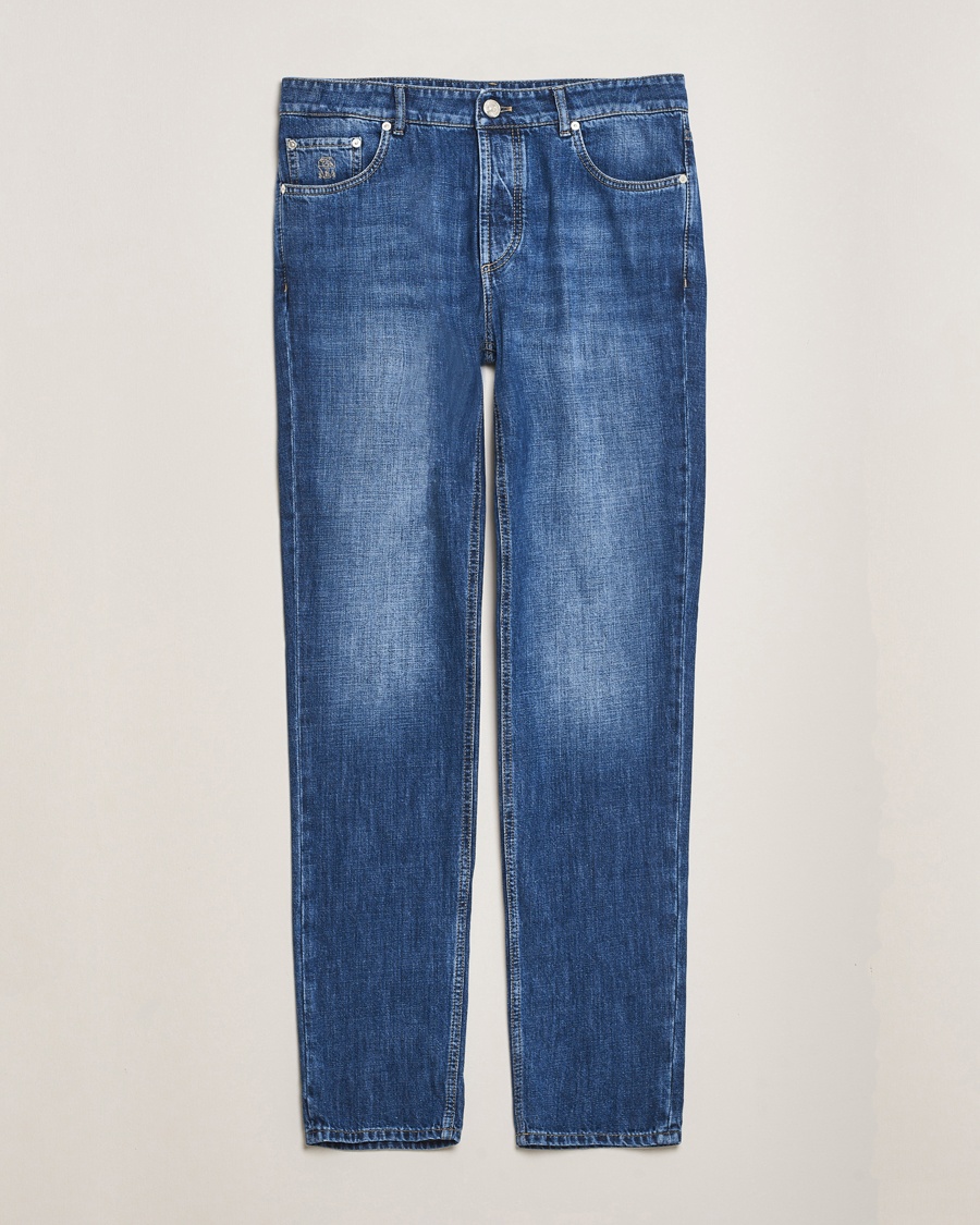 Brunello Cucinelli Traditional Fit Jeans Medium Wash – Blu