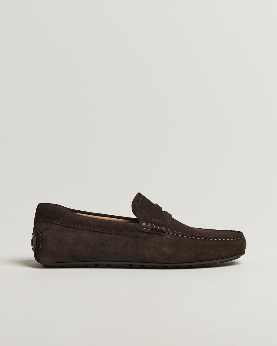 BOSS BLACK Noel Suede Moccasin Dark Brown – Marrone