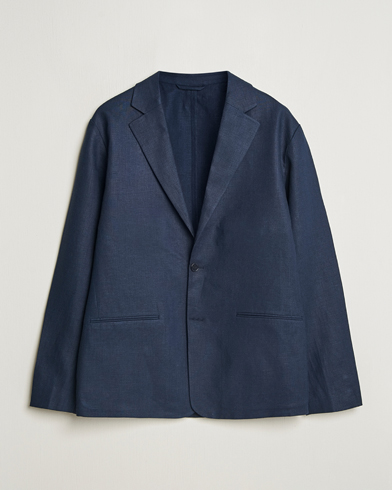 NN07 Timo Linen Blazer Navy Blue – Blu