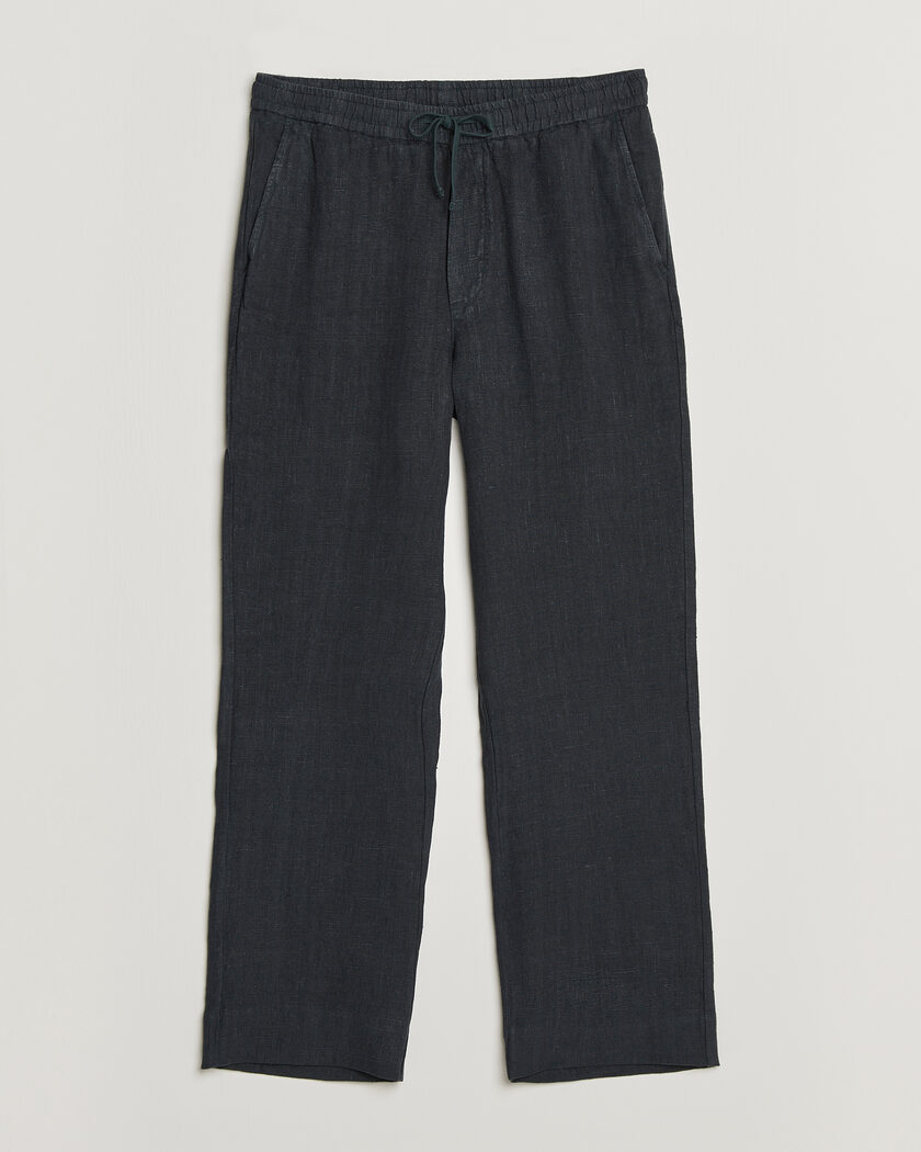 A Day's March Tamiat Linen Drawstring Trousers Black – Nero