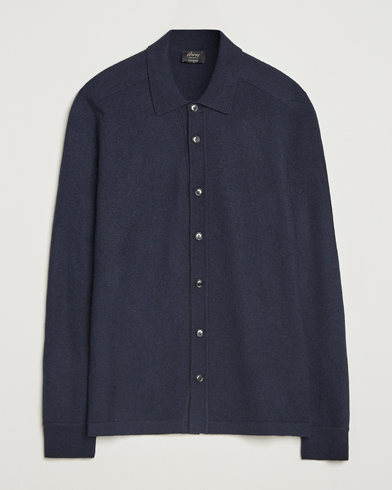 Brioni Cashmere Shirt Cardigan Navy – Blu