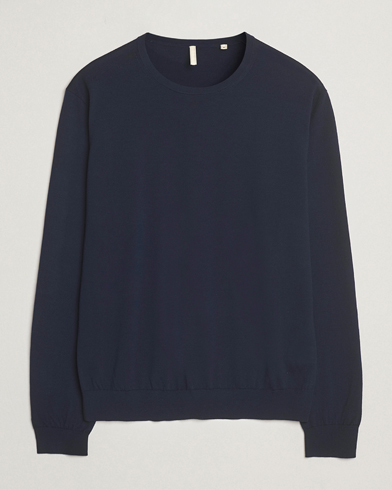 Sunflower Merino Crew Neck Navy – Blu