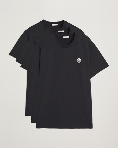 Moncler 3-Pack Logo T-Shirt Black – Nero