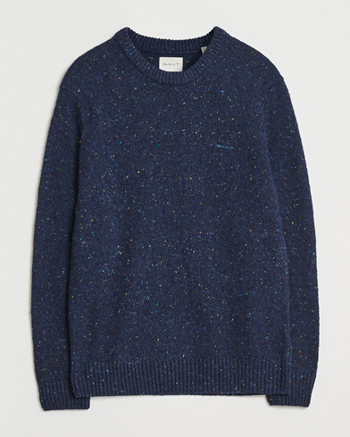 GANT Neps Wool Crew Neck Evening Blue – Blu
