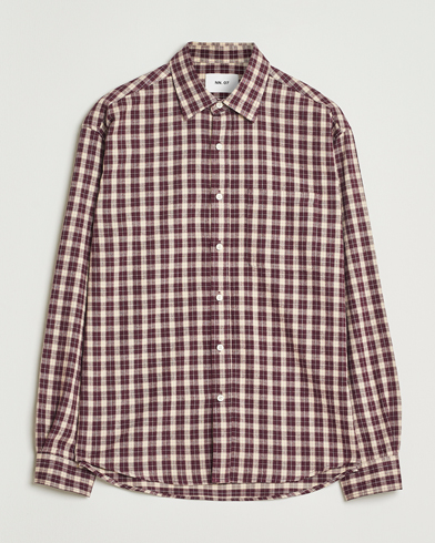 NN07 Deon Flannel Checked Shirt Wine Red – Rosso
