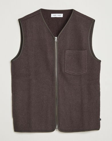 Samsøe Samsøe Hannes Boiled Wool Vest Turkish Coffee – Marrone