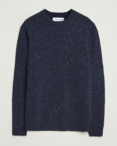Samsøe Samsøe Nataniel Donegal Knitted Crew Neck Salute Navy – Blu