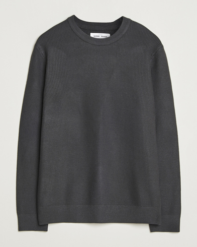 Samsøe Samsøe Dem Structured Knitted Crew Neck Black Oyster – Grigio