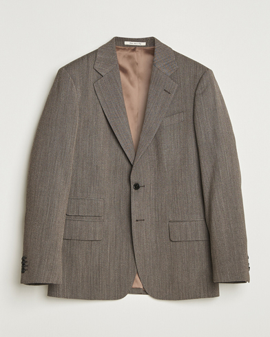 GANT 240 Mulberry Street Herringbone Suit Jacket Deep Brown – Marrone