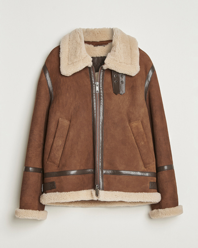 GANT Suede Shearling Jacket Mahogany Brown – Marrone