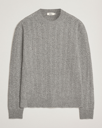 Altea Cable Crew Neck Sweater Grey Melange – Grigio