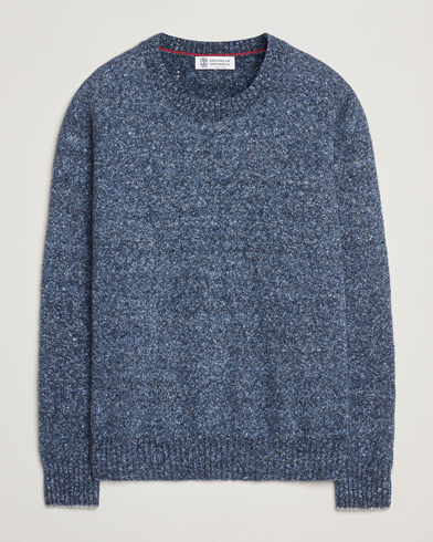 Brunello Cucinelli Alpaca Blend Sweater Dark Blue Melange – Blu