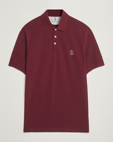 Brunello Cucinelli Short Sleeve Logo Polo Amaranto – Rosso