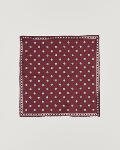 Brunello Cucinelli Printed Silk Pocket Square Burgundy – Rosso