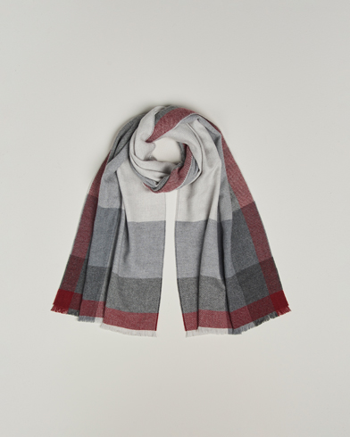 Brunello Cucinelli Wool/Cashmere Scarf Grey/Burgundy – Grigio
