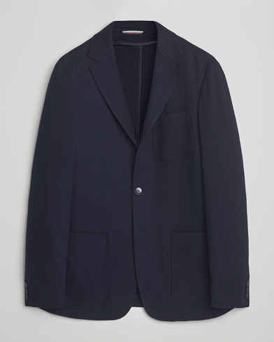 Canali Cotton/Cashmere Jersey Blazer Navy – Blu